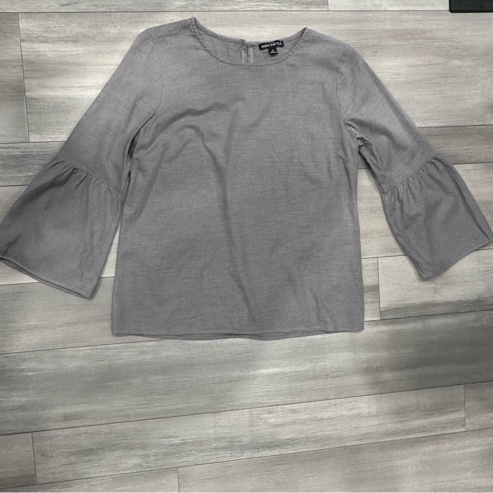 J. Crew Mercantile Bell sleeve top Womens 4 3/4 sleeve cotton preppy peasant